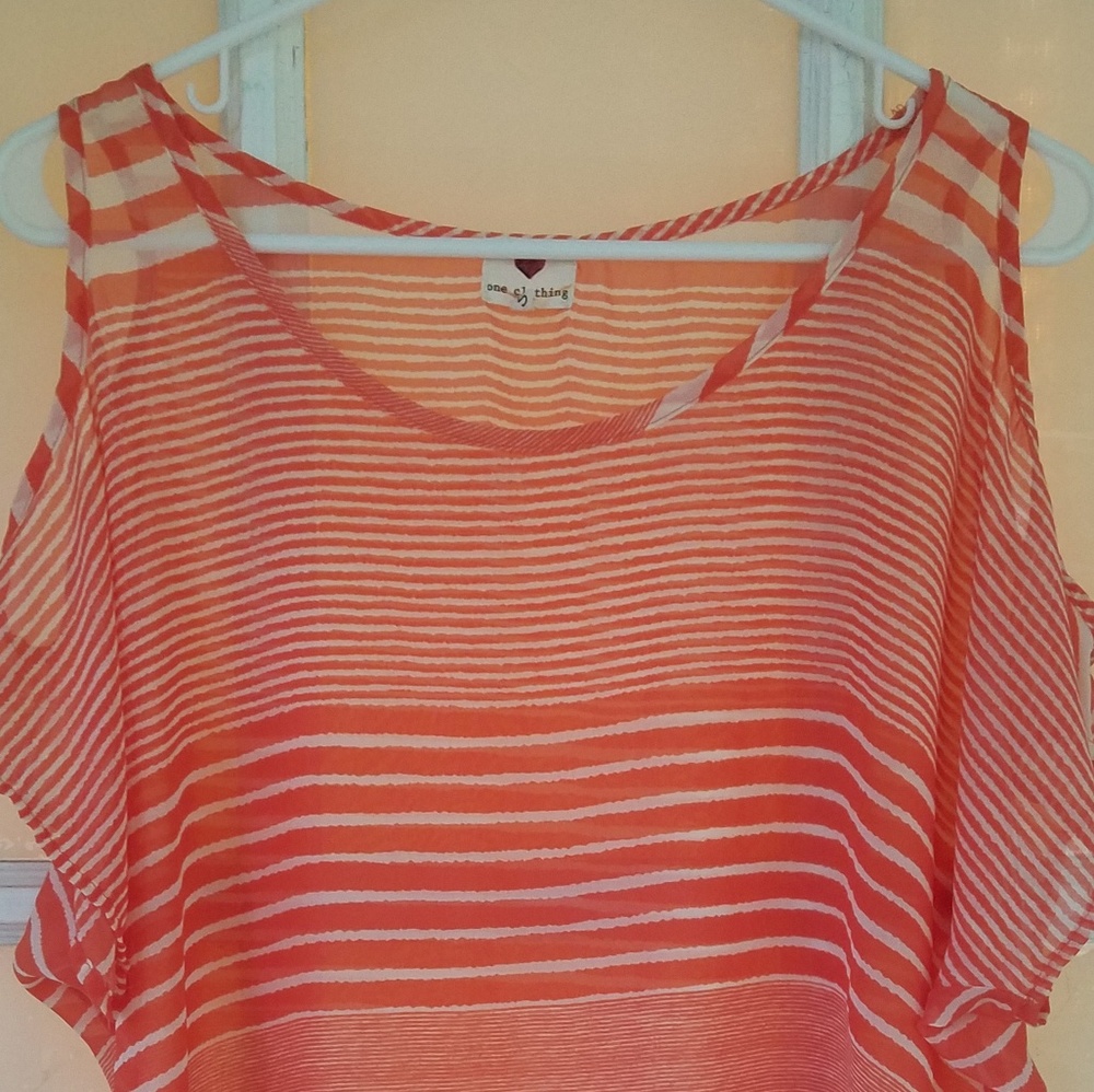 Orange stripe open peep shoulder